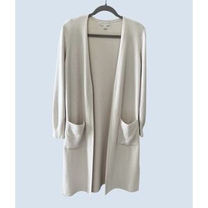 Barefoot Dreams Cozy Chic Ultra Lite® Long Cardi  Size Large Soft Ribbed Beige